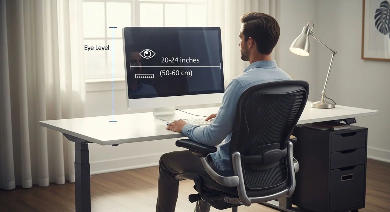 과학적인 모니터 높이 및 데스크 세팅법