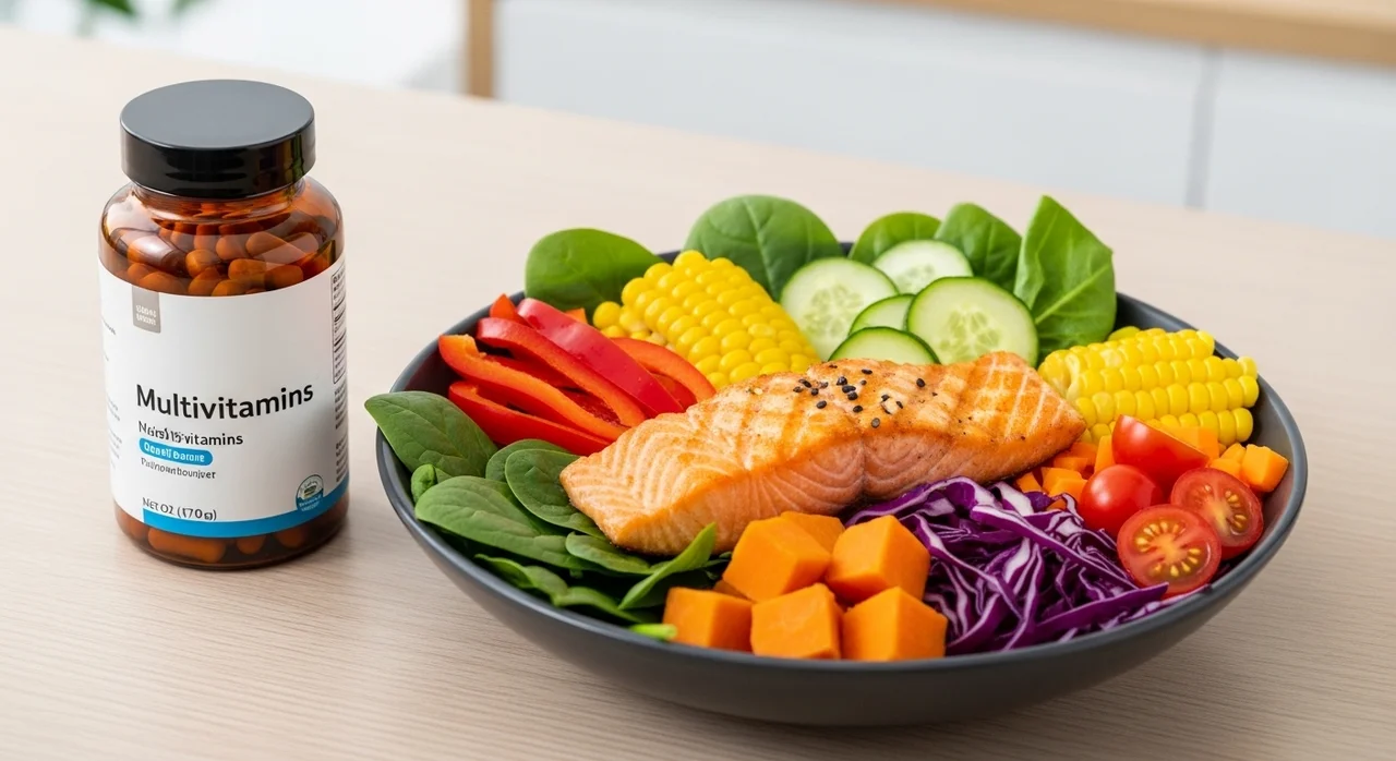 점심 식사 후: 종합 비타민과 지용성 영양제