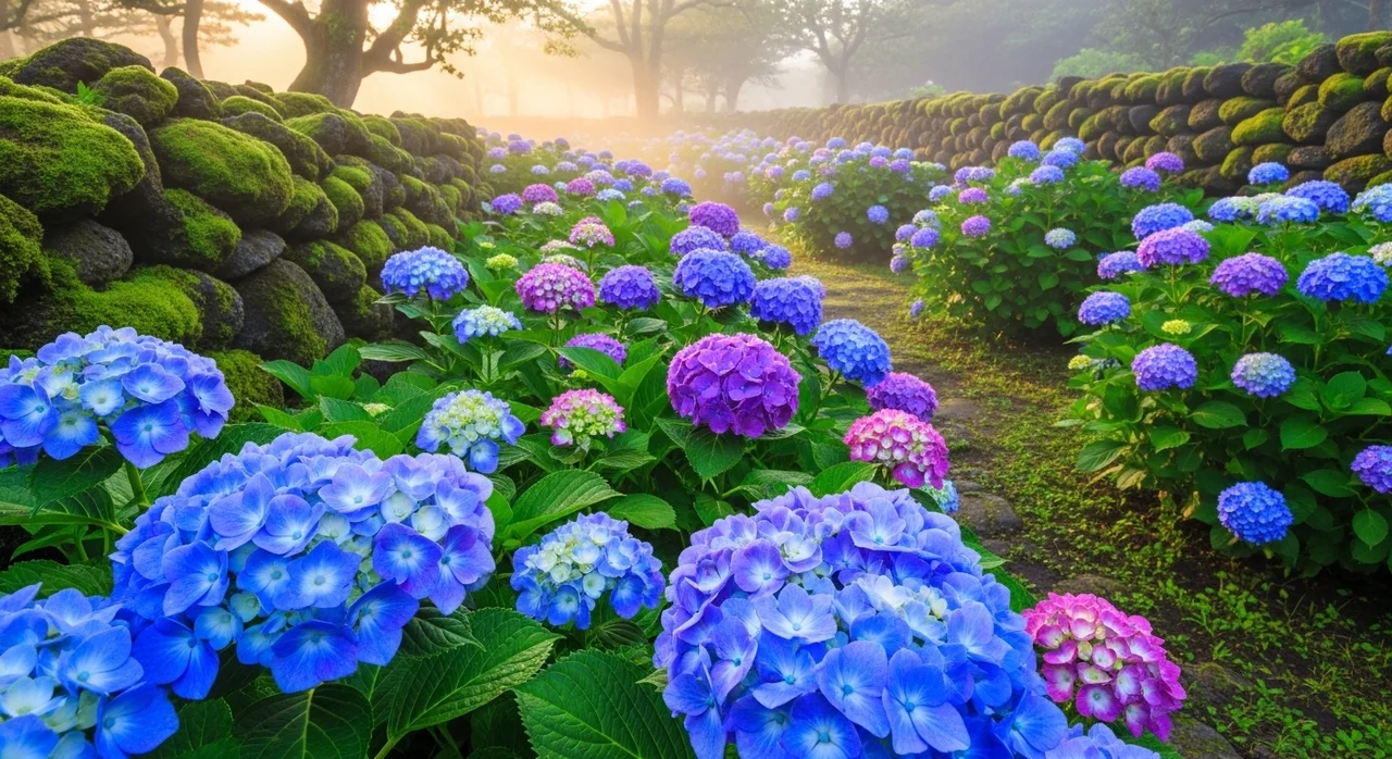 [2위] 제주도 휴애리 수국 축제: 이국적인 풍경